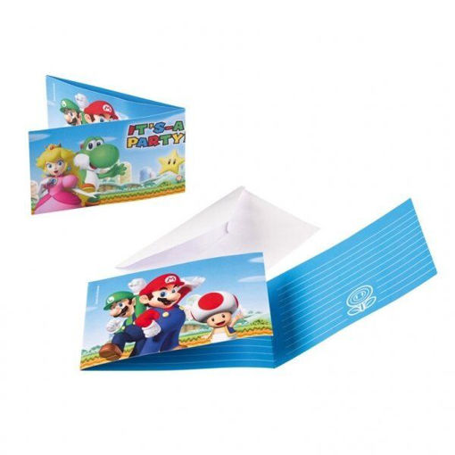 Picture of SUPER MARIO INVITATIONS & ENVELOPES - 8PK